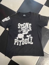Stone Pitbull T-Shirt CHAOS Strong Impact S - worn, faded, distressed zz1