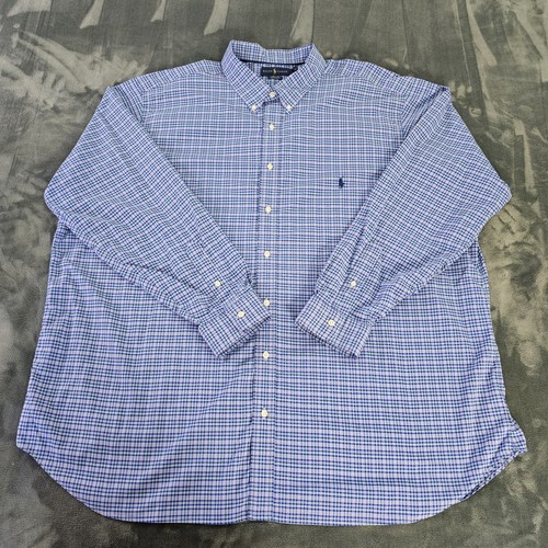 Polo Ralph Lauren Shirt Men's 4XB Plaid Long Sleeve Button Down Performance