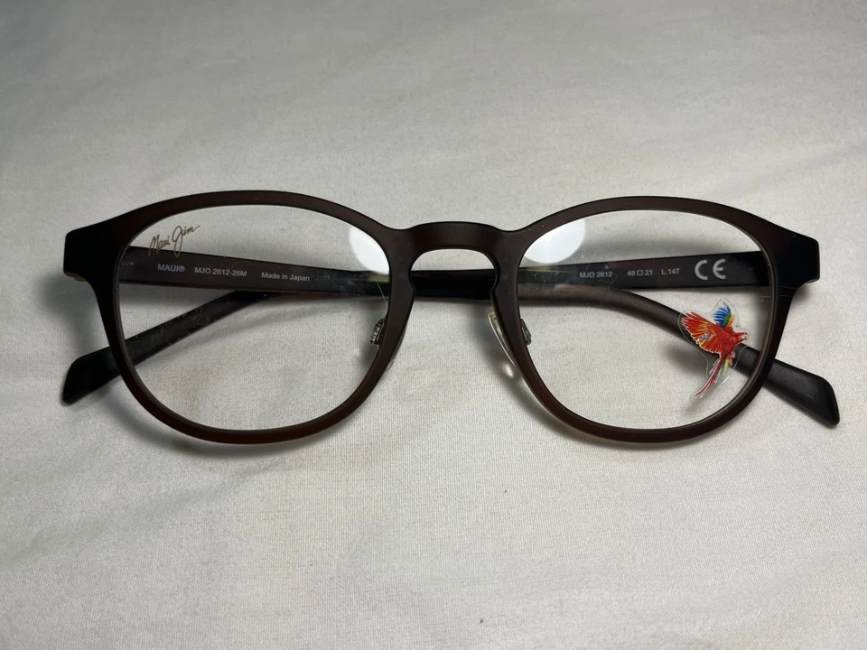 Apenas armações de óculos Maui Jim, MJO 2612-26M, 48-21-147, marrom, fabricado no Japão - Imagem 4 de 4