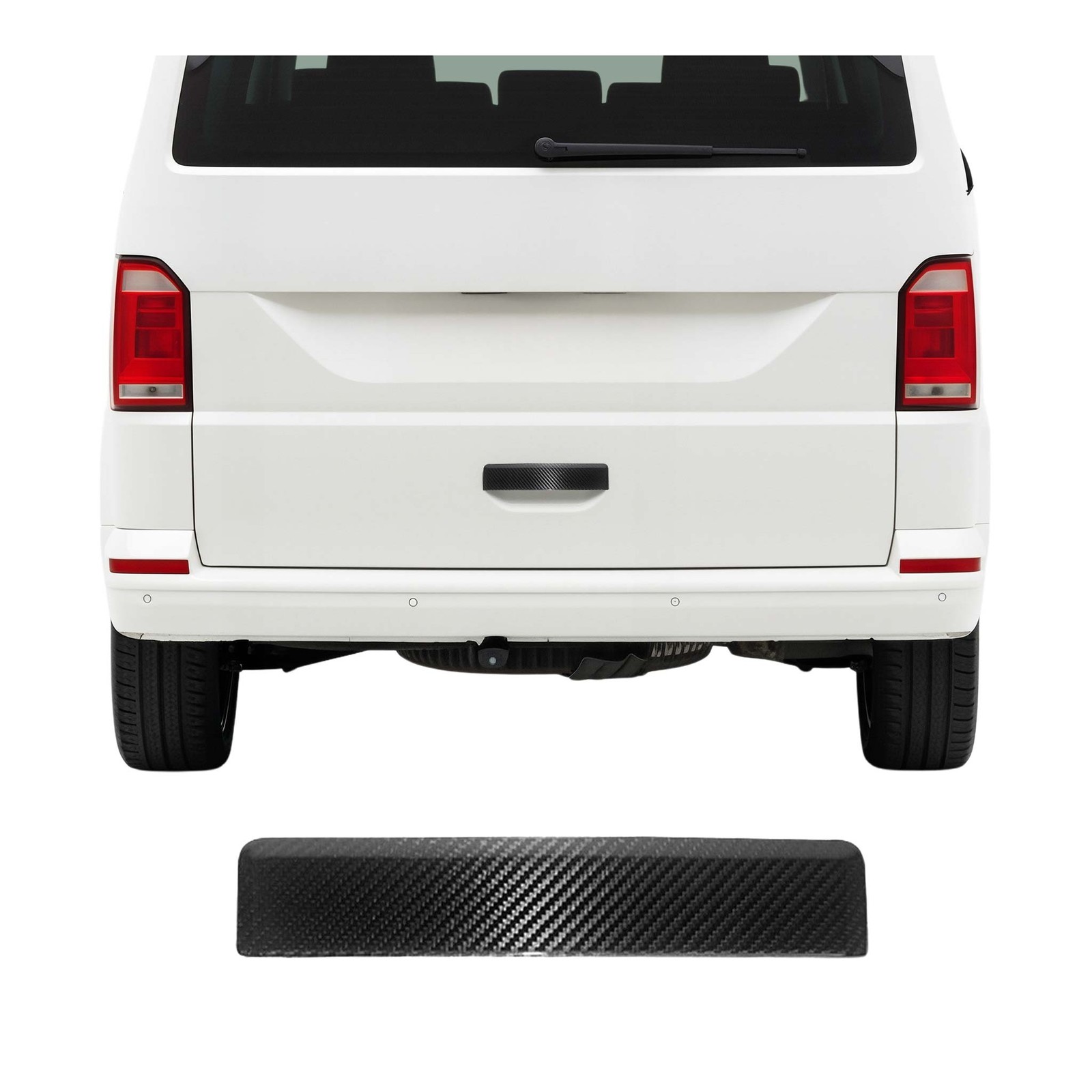 Accessoire de personnalisation carbone pour poignée arrière VW Caravelle T6 look aventurier