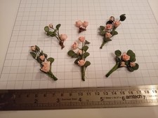 Dolls House Miniature Pink Rose Stems X 4 #84
