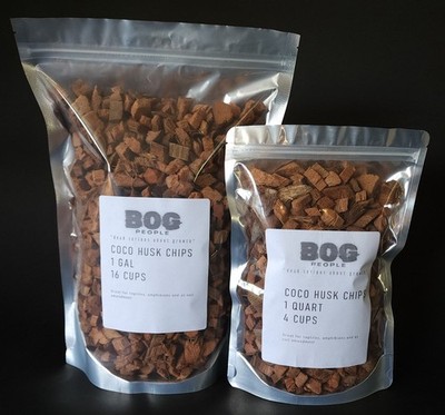 Coco husk chips perfect soil amendment for plants, reptiles, amphibians