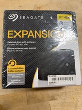 SEAGATE Expansion PLUS 8TB HDD, USB 3, External Hard Drive - Black (STKR8000400)