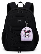 Kuromi Mini Backpack Keychain Bag Charm Coin Purse Earbuds Holder w/Zipper Gift