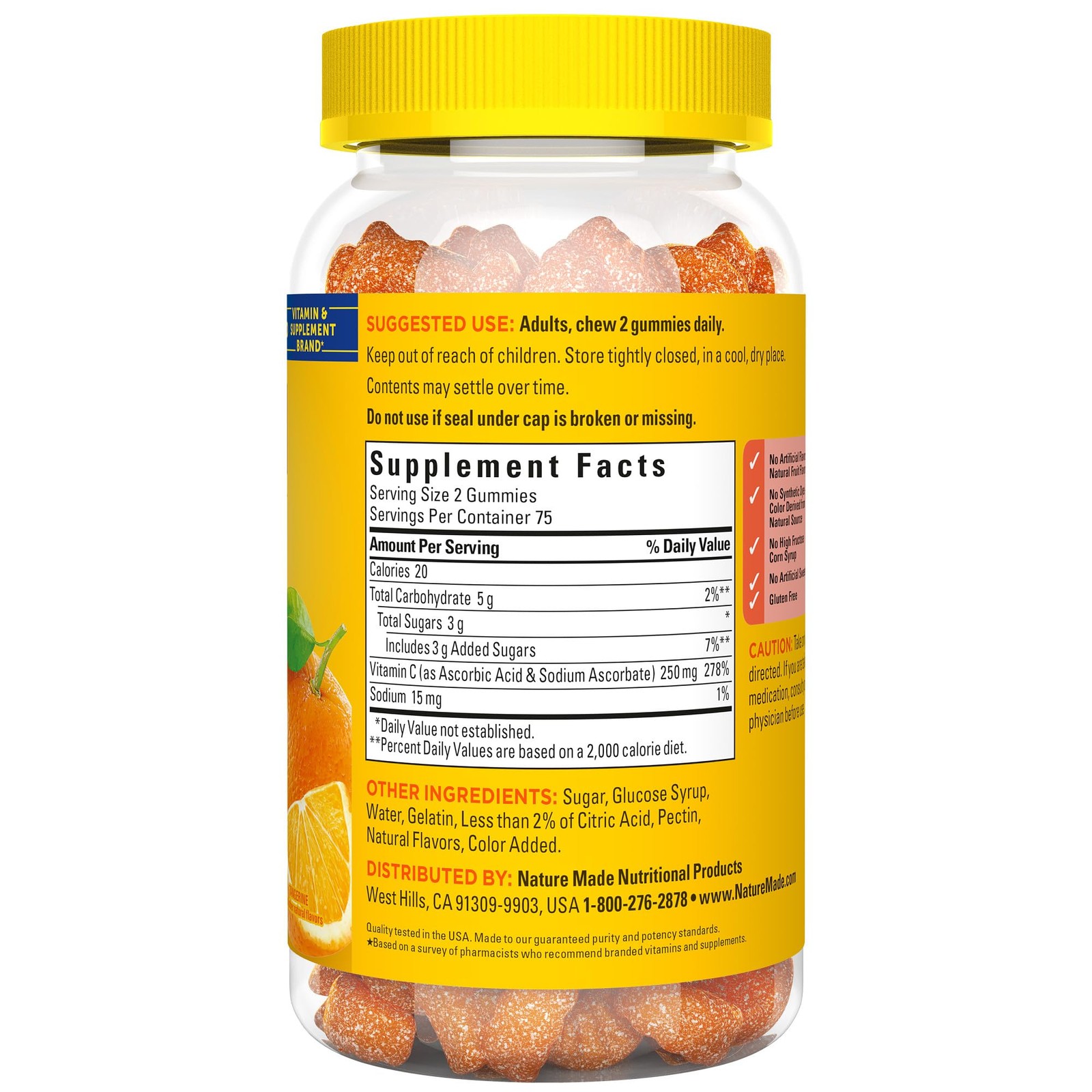 Nature Made Vitamin C 250 mg per serving, Dietary Supplement for Immune Supp...