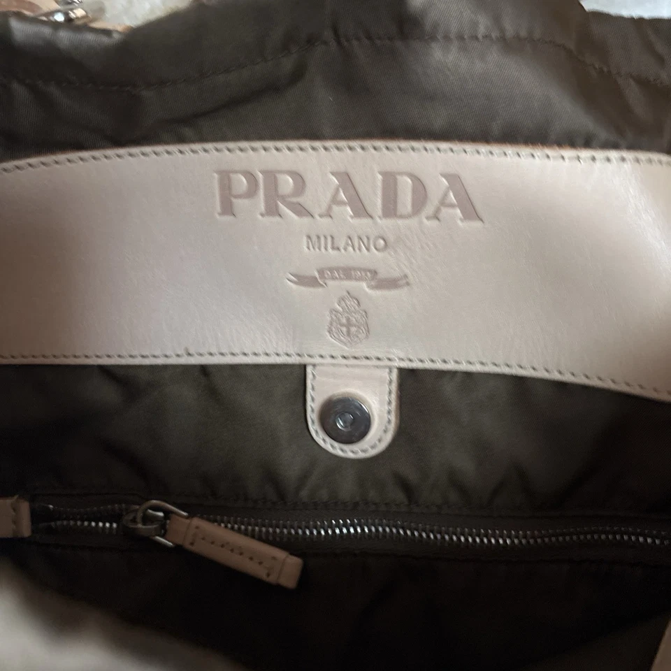 PRADA Nylon Bag with Leather Strap Mint - Image 2 of 4
