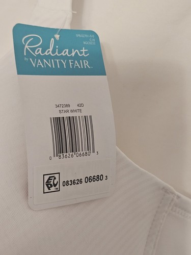 * 2er-Pack * Radiant by Vanity Fair 42D wandelbare BHs BRANDNEU KOSTENLOSER VERSAND - Bild 6 von 15