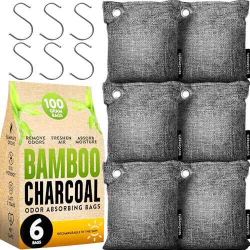 Charcoal Odor Absorber for Strong Odor (6 Pack, 100g each), Assorted Styles - Picture 1 of 19