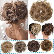 Large Thick Curly Messy Bun Hairpieces Scrunchie Updo Remy Human Hair Extensions