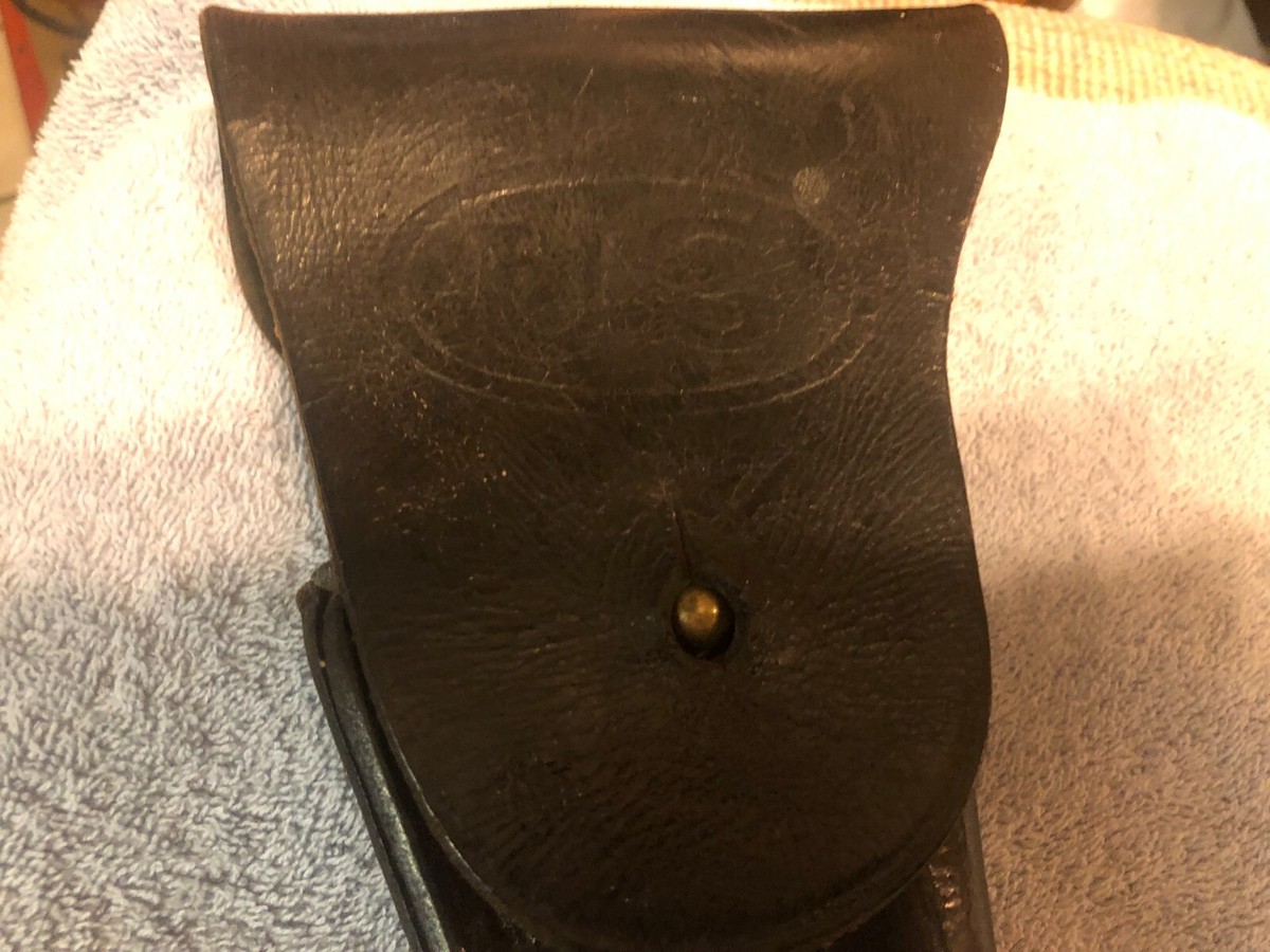 US ARMY MILITARY BOLEN LEA PROD 7791466 BLACK LEATHER 1911 HOLSTER