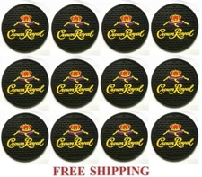 CROWN ROYAL BLACK CANADIAN WHISKY  SET OF 12  BAR TOP SPILL MAT COASTERS NEW