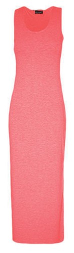 Plus Size Womens Racer Back Plain Maxi Dress Bodycon Sleeveless Ladies Sexy Long - Picture 7 of 22