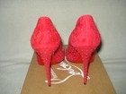 100%AUTHENTIC NEW WOMEN LOUBOUTIN HOT CHICK 100 RED PLUME SUEDE PUMP/HEEL US 7.5 — photo 8