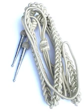 DEURA USAF US AIR FORCE SILVER DRESS AIGUILLETTE OFFICER SHOULDER BULLION CORD