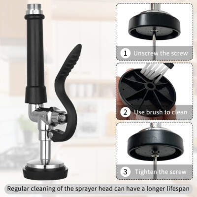 Pre Rinse Sprayer Commercial Sink Sprayer Head,with Dish Nozzle, Kitchen Faucet