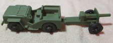 TIM-MEE Toys Plastic Toy U.S.A. Army Jeep  Cannon Made in Aurora Illinois