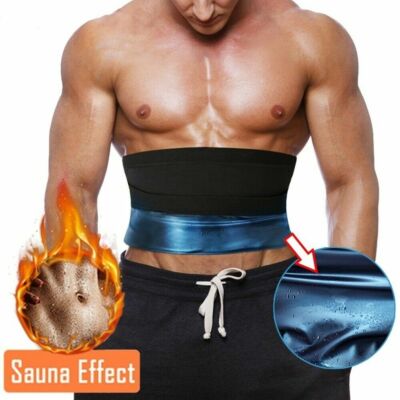 Men Sauna Waist Trainer Sweat Body Shaper Sauna Belt Stomach Wraps Fat  Burner US