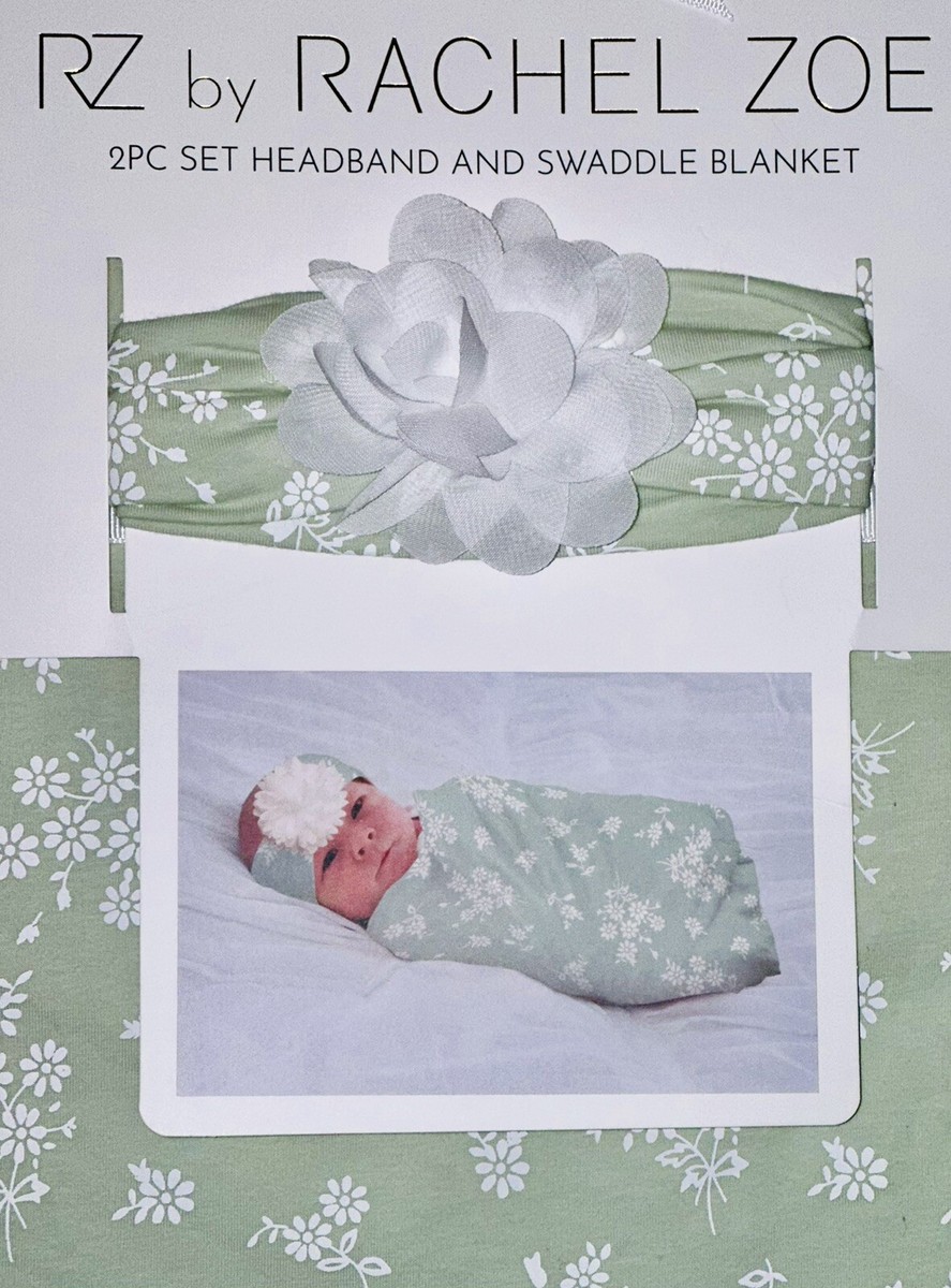 RATIVE Newborn Baby Swaddle Blanket Set With Headband Or Cap – 33.5" Square, 4-Way Stretch For Unisex Infants 0-3 Months - View #4