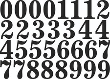 sticky vinyl Numbers stickers Decals bin door office home weather proof Bk & Wt 