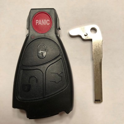 New Replacement Black Remote Shell Case + Key Insert For Mercedes IYZ 3312