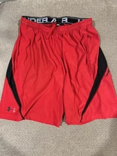 Mens Under Armour red black Jock Loose Spandex Shorts large