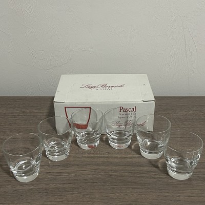 [Italy] VTG Luigi Bormioli Blown Crystal Cordial Liqueur Pascal Shot Glasses-NIB