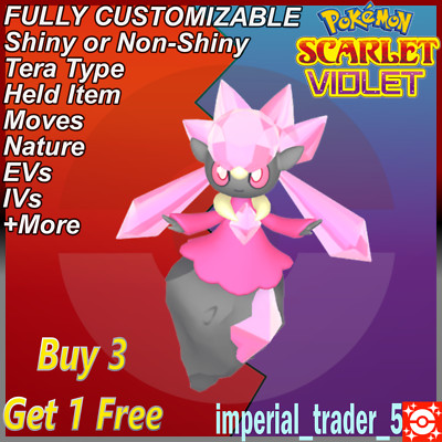 Pokémon Scarlet and Violet   Shiny Diancie   W/ Best 6IV Customizable