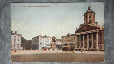 c1915 Postcard Place Royale Koningsplein Godfrey of Bouillon Brussels Belgium