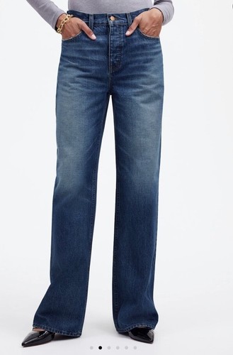 NEW Madewell Low Slung Baggy Jean 30 Wide Leg Button Fly High Waist - Picture 6 of 17