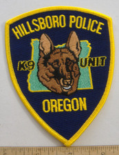 HILLSBORO POLICE OREGON  K-9   POLICE   FABRIC   PATCH