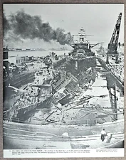 11x14 PHOTO ATTACK ON PEARL HARBOR NAVY SHIPS USS DOWNES, CASSIN, PENNSYLVANIA
