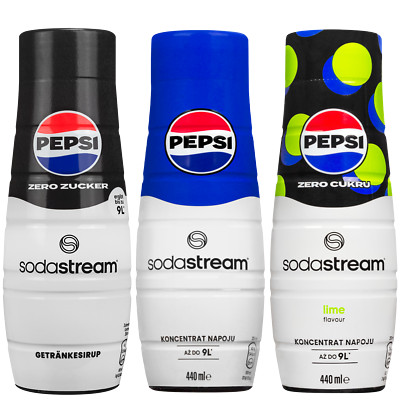 NEU Sodastream Pepsi Sirup Set 3x440ml Max Zero Lime zuckerfrei Getränkesirup
