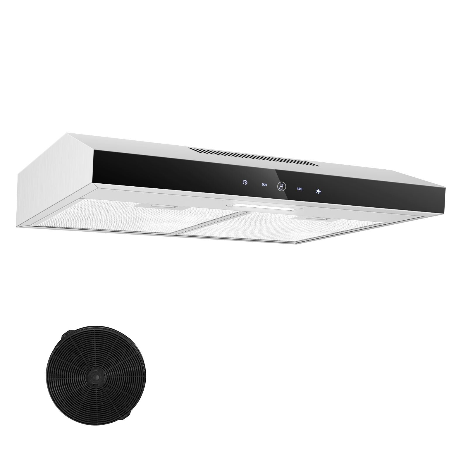 Hotte meuble bas 60cm évacuation tactile avec éclairage LED puissant 250 m³/h