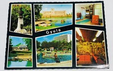 Vintage Postcard Gyula Hungary Castle Hotel Statue Travel Scenic Views P2