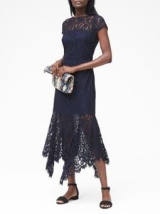 lace trumpet midi dress