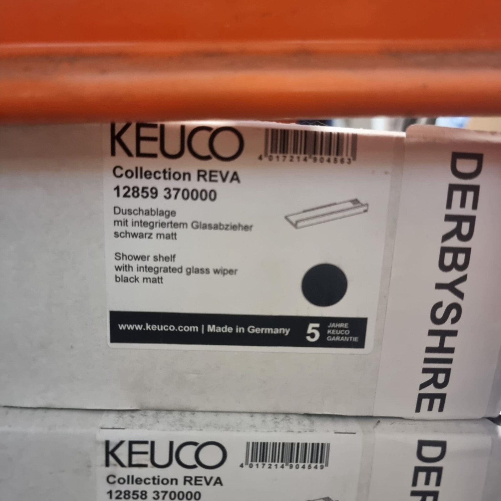 Keuco Collection REVA Matt Black Shower Shelf With Wiper eBay