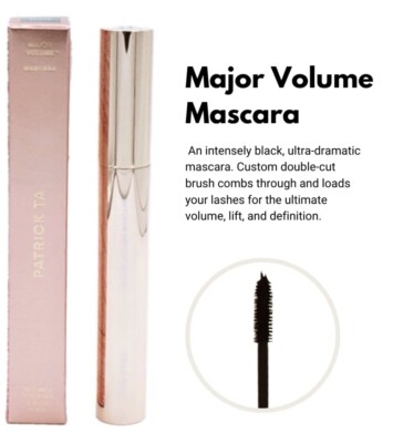 Patrick Ta MAJOR VOLUME MASCARA BLACK 0.31oz/9g FULL SIZE; LIFT DEFINITION $29