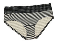 Victoria’s Secret low rise hiphugger stripes polka dots panty M Black Lace sexy