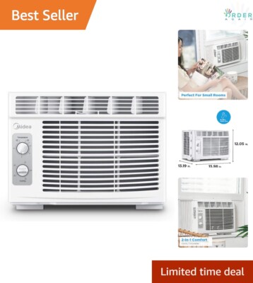 Small Window Air Conditioner 5000 BTU Copper Filter Quiet Cool for Bedroom Li...