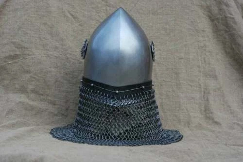 16-Gage-Stahl Bascinet Griffon Helm mit Kettenhemd Rüstung Barbut Helm - Bild 4 von 4