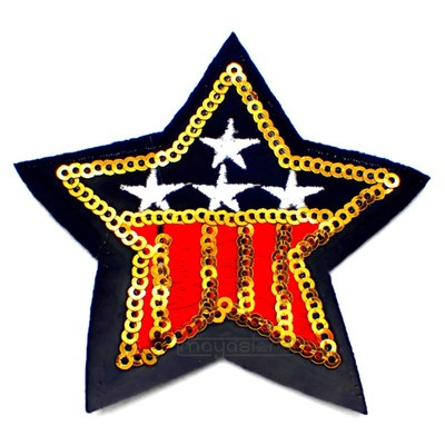 PATCH AUFNÄHER STAR STERN STARS STERNE PAILLETTEN AUFBÜGLER AMERIKA USA GLITZER
