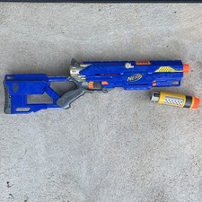 NERF N-Strike Longstrike CS-6 Sniper Rifle Blaster Blue Gun W/ No Darts.