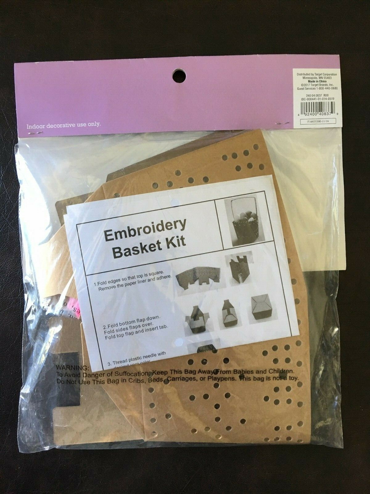 SPRITZ Embroidery Easter Basket Kit For Kids Children Arts And Crafts NEW!