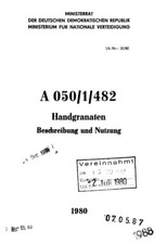 NVA-Vorschrift &uuml;ber Handgranaten von 1980 / RGD-5, RKG-3, RPG-43, Z&uuml;nder, usw.