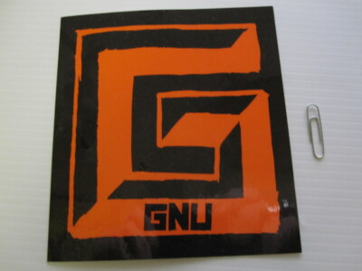 GNU snowboard 2014 BIG G Orange STICKER Flawless New Old Stock Lib Tech