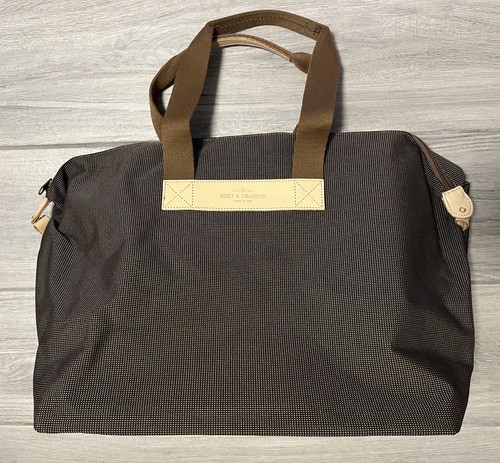 Moet and Chandon Rare Brown Weekender Overnight Travel Leather Tote Bag