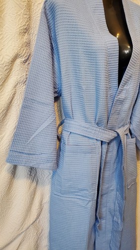 Turquaz leichter Robe Leinen Waffel Kimono Unisex Spa blau Robe Größe S/M - Bild 6 von 12