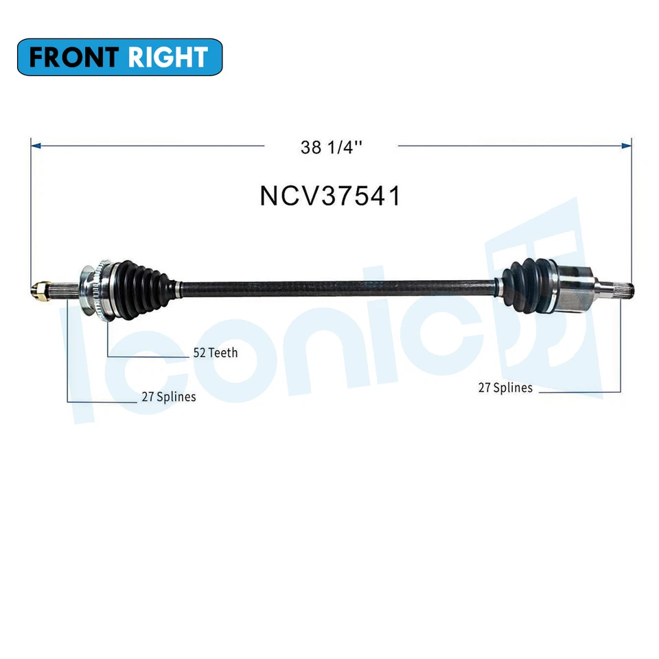 Front Right CV Axle Assembly for 2001- 2003 2004 Hyundai Santa Fe 2.4L Automatic - Image 2 of 4