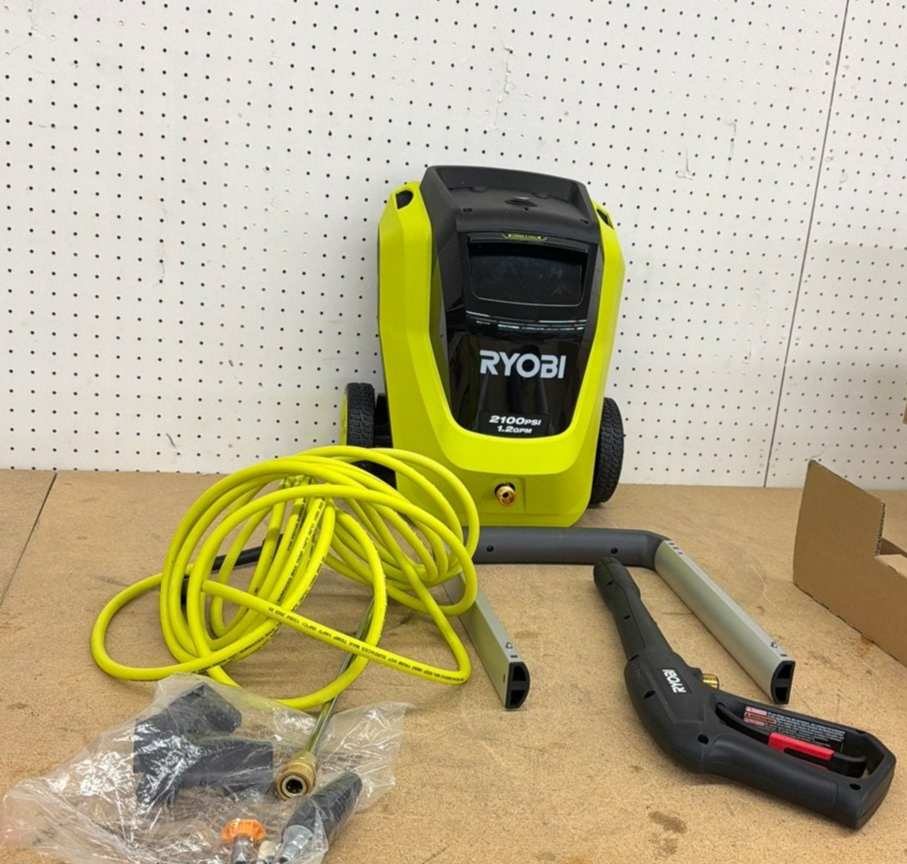 RYOBI 2100 PSI 1.2 GPM Cold Water Corded Electric Pressure Washer with  Foamer