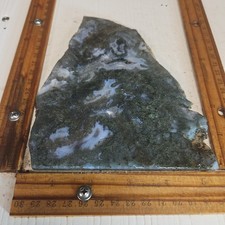 Green moss agate India. Beautiful color. 6 1/4" x 5 1/2" x 1/4" 9.4OZ